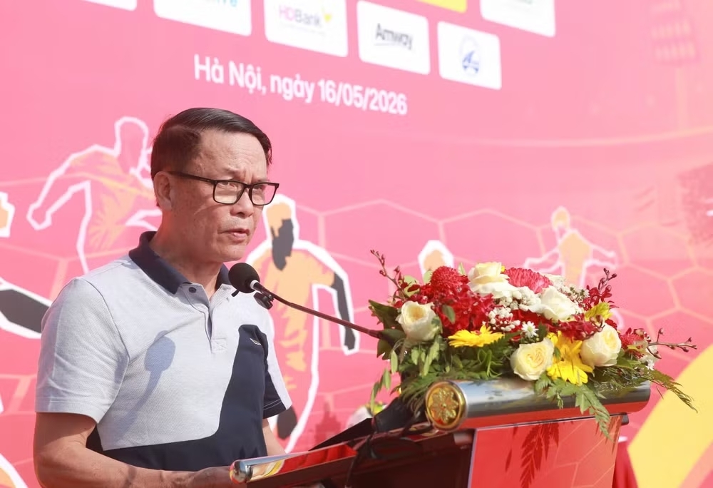 Ông Nguyễn Đức Lợi, nguyên Uỷ viên Trung ương Đảng, Phó Chủ tịch Thường trực Hội Nhà báo Việt Nam phát biểu tại buổi lễ.