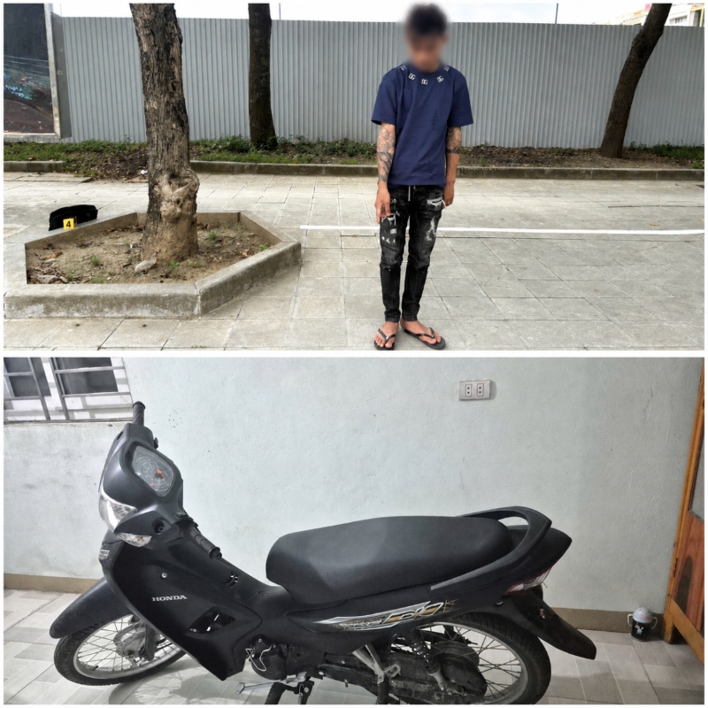 Đối tượng Nguyễn Đình D. cầm đầu nhóm trộm cắp, cùng tang vật của vụ án. (Ảnh: ​​​Công an Thanh Hóa)