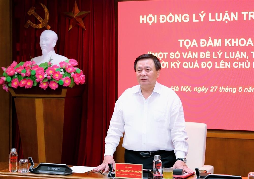 GS.TS Nguyễn Xuân Thắng nhấn mạnh, mô hình phát triển của Việt Nam phải nhất quán với quan điểm lấy con người làm trung tâm. Ảnh Đức Mạnh