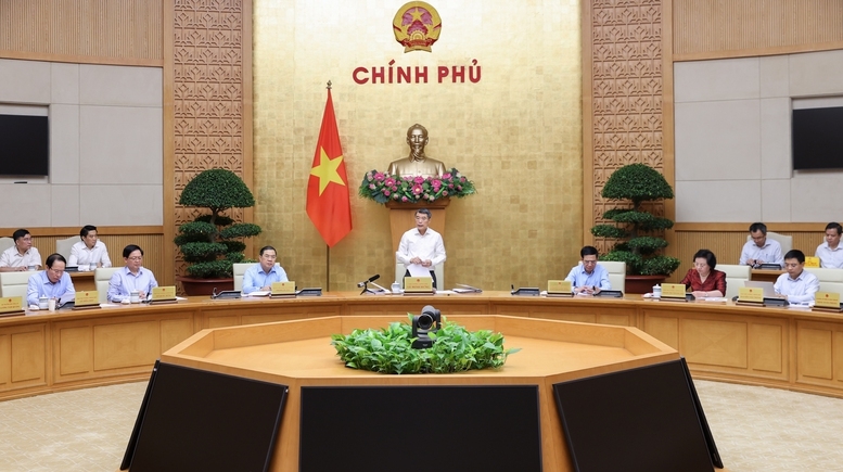 Thủ tướng Lê Minh Hưng chủ trì cuộc họp của Thường trực Đảng ủy Chính phủ và Thường trực Chính phủ - Ảnh: VGP/Nhật Bắc