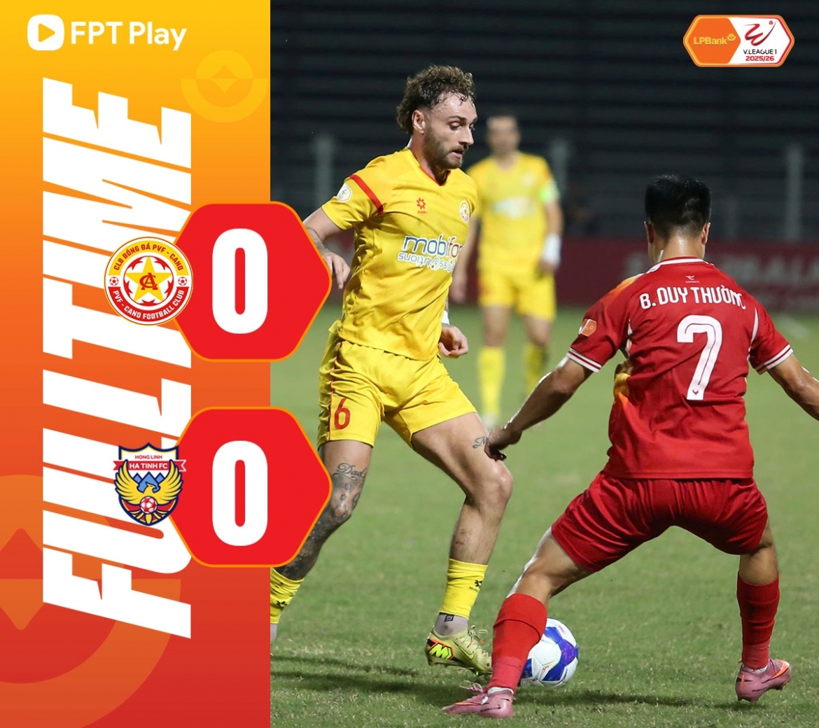 PVF CAND chia điểm với Hà Tĩnh.
