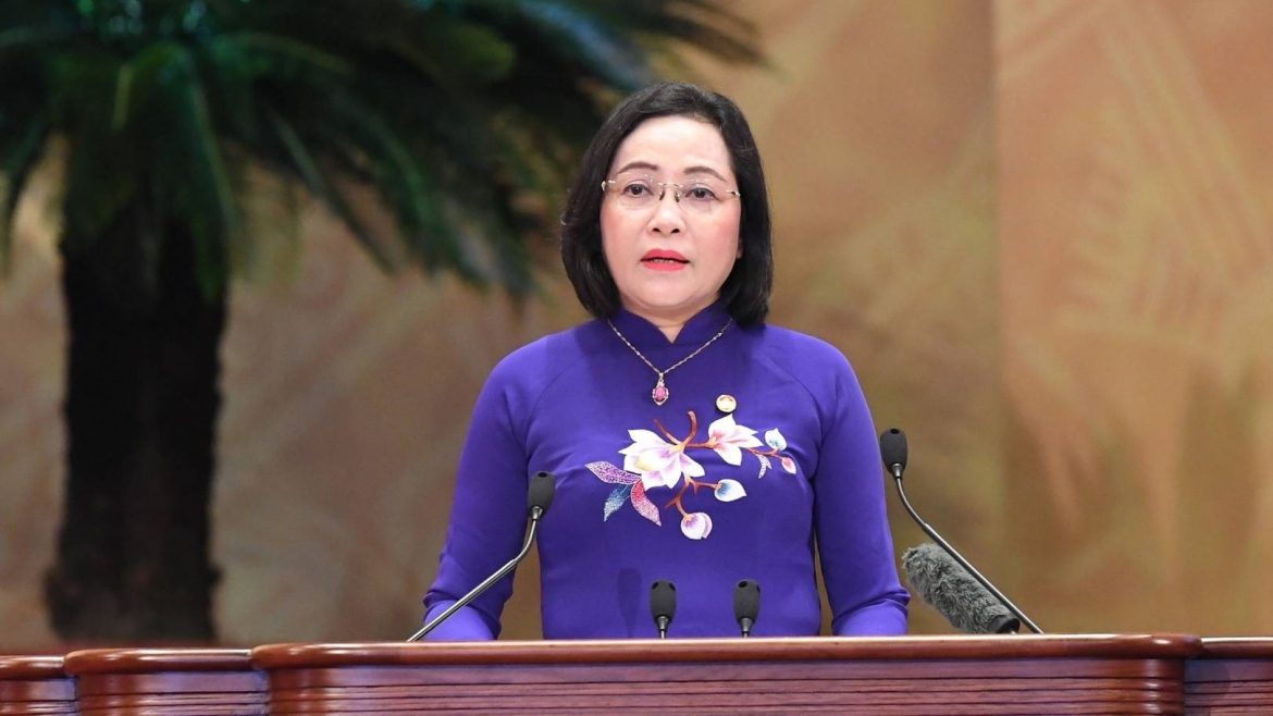 Phó Chủ tịch Quốc hội Nguyễn Thị Thanh phát biểu tại Đại hội đại biểu toàn quốc MTTQ Việt Nam lần thứ XI (Ảnh: Lê Khánh)
