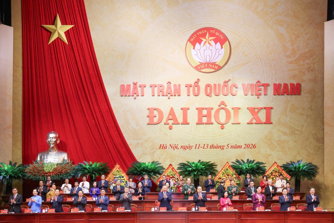 Khai mạc trọng thể Đại hội đại biểu toàn quốc Mặt trận Tổ quốc Việt Nam lần thứ XI, nhiệm kỳ 2026-2031. (Ảnh: Lê Khánh)
