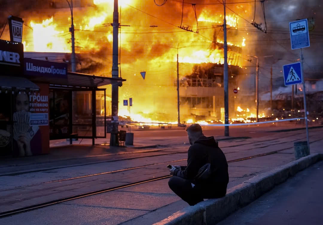 Một cuộc tập kích của Nga vào Kiev. (Ảnh: Reuters)
