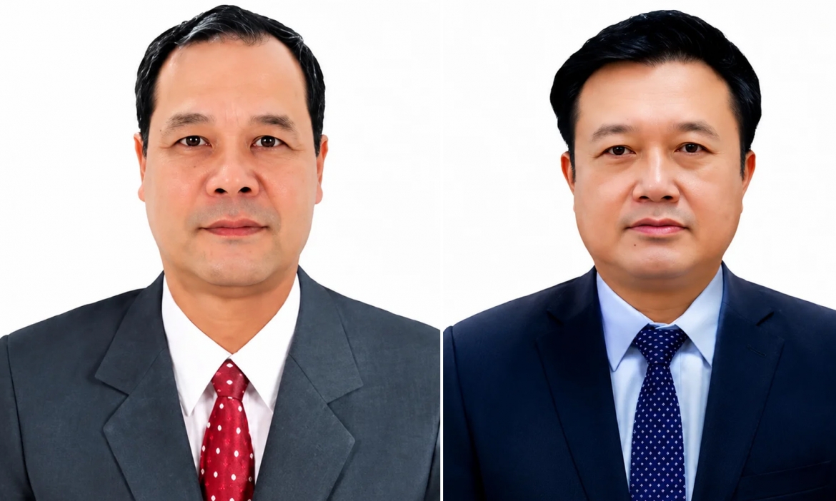Ông Nguyễn Đức Thành (bên phải) và ông Điệp Văn Chiến.