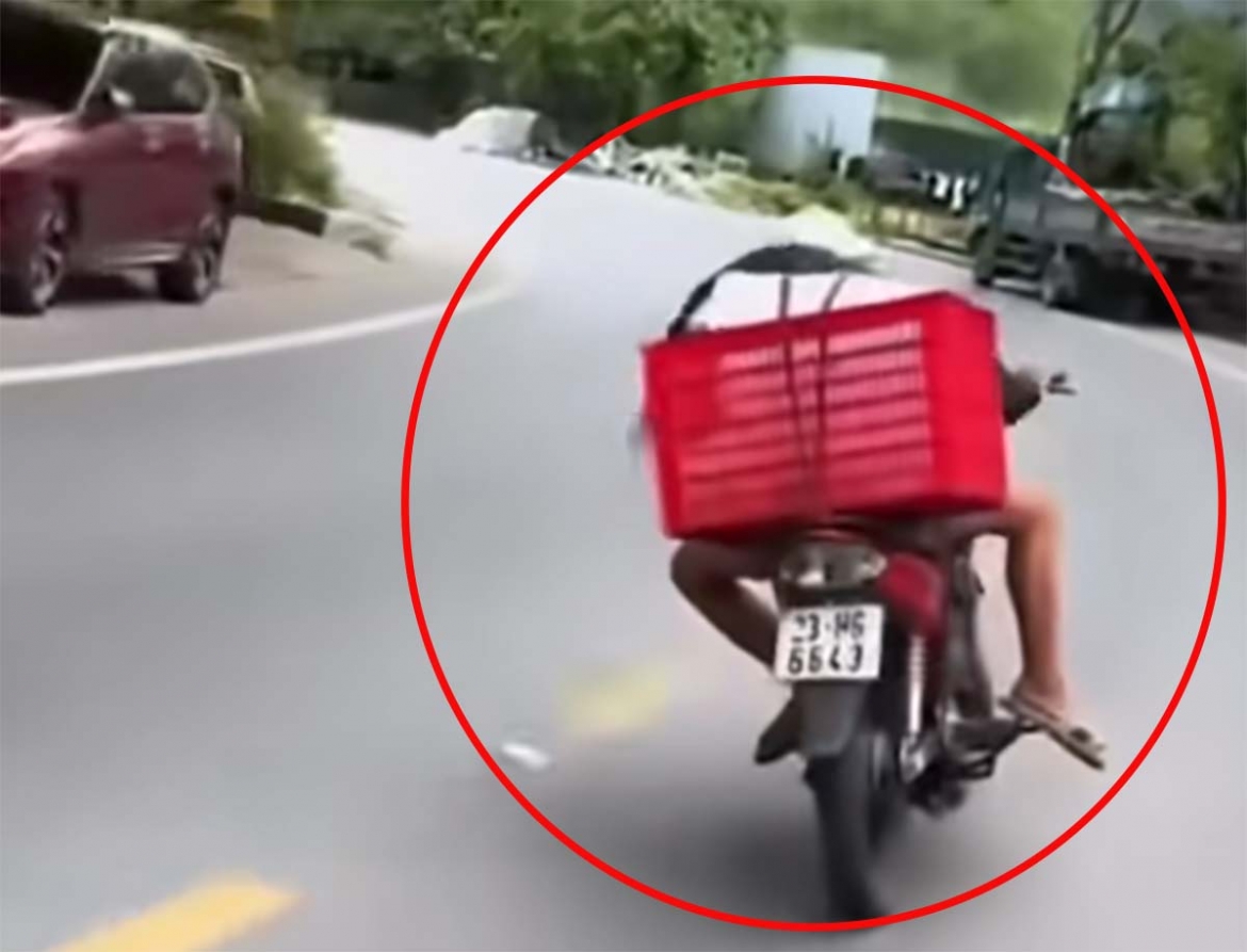 Hình ảnh người và phương tiện vi phạm được cắt từ clip