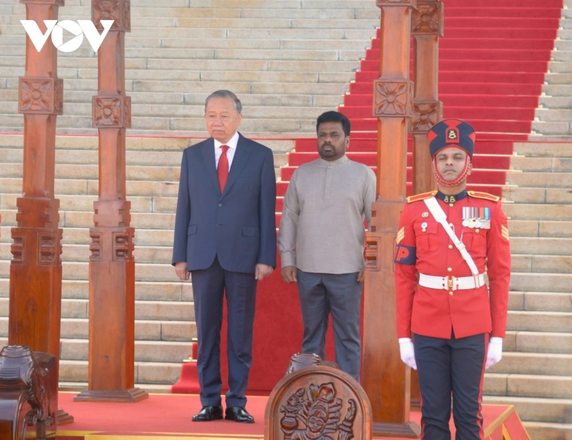 Tổng thống Sri Lanka Anura Kumara Dissanayake chủ trì Lễ đón Tổng Bí thư, Chủ tịch nước Tô Lâm.