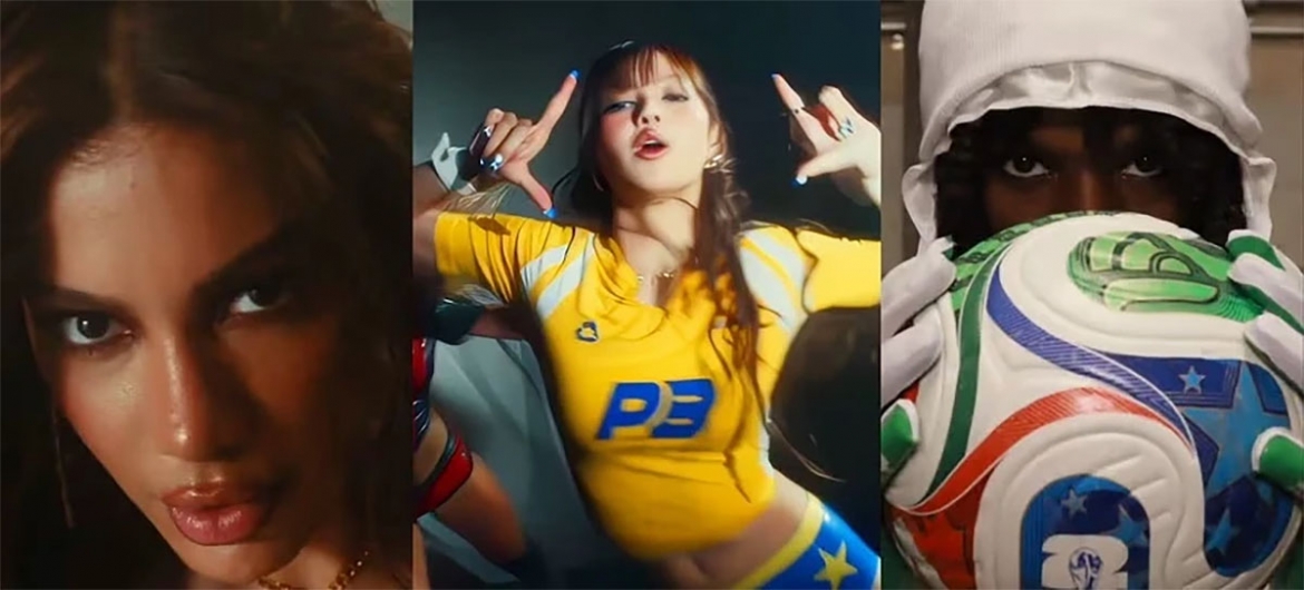 Lisa, Anitta, Rema trong MV Goals sắp ra mắt. (Ảnh: @FIFA)