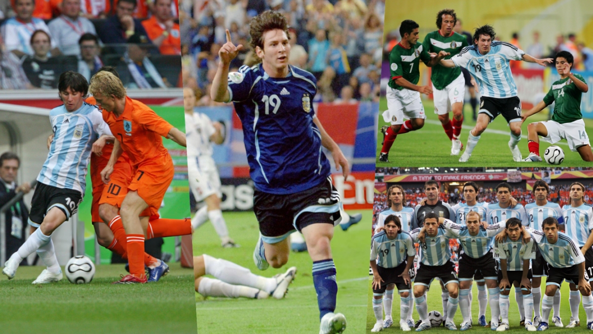 Messi trong màu áo ĐT Argentina tại vòng chung kết World Cup 2006. (Ảnh: Getty)