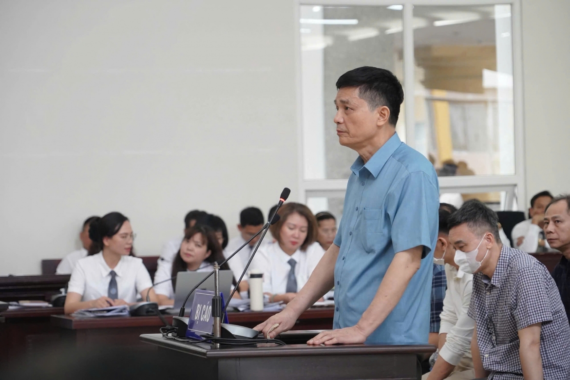 Cựu Cục trưởng Nguyễn Thanh Phong tại phiên tòa phúc thẩm. (Ảnh: Phú Cường)