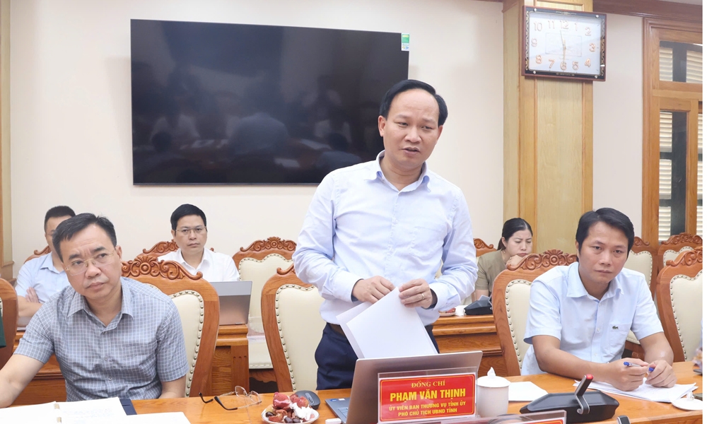 Phó Chủ tịch UBND tỉnh Phạm Văn Thịnh phát biểu tại buổi làm việc