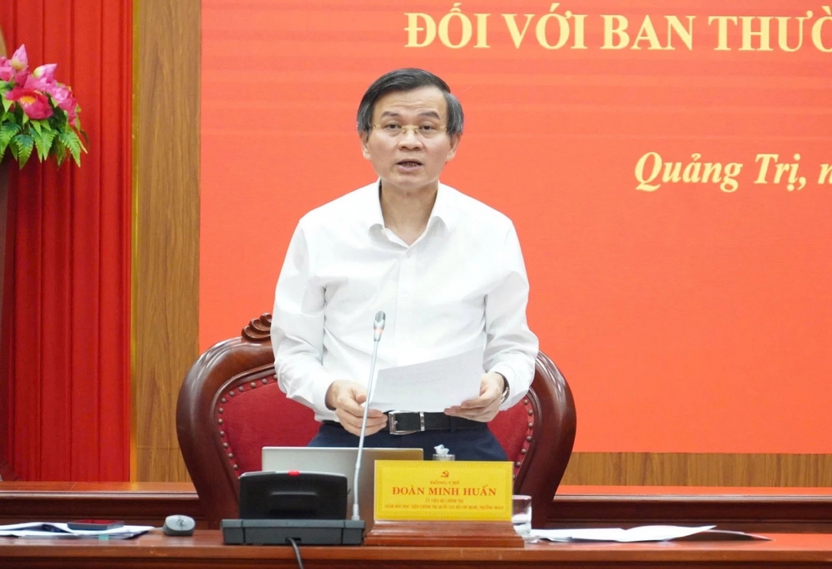 Ông Đoàn Minh Huấn, Ủy viên Bộ Chính trị, Giám đốc Học viện Chính trị quốc gia Hồ Chí Minh phát biểu kết luận