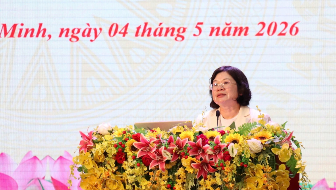 Bà Văn Thị Bạch Tuyết, Phó Bí thư Thành ủy TP.HCM phát biểu (ảnh: L.V)