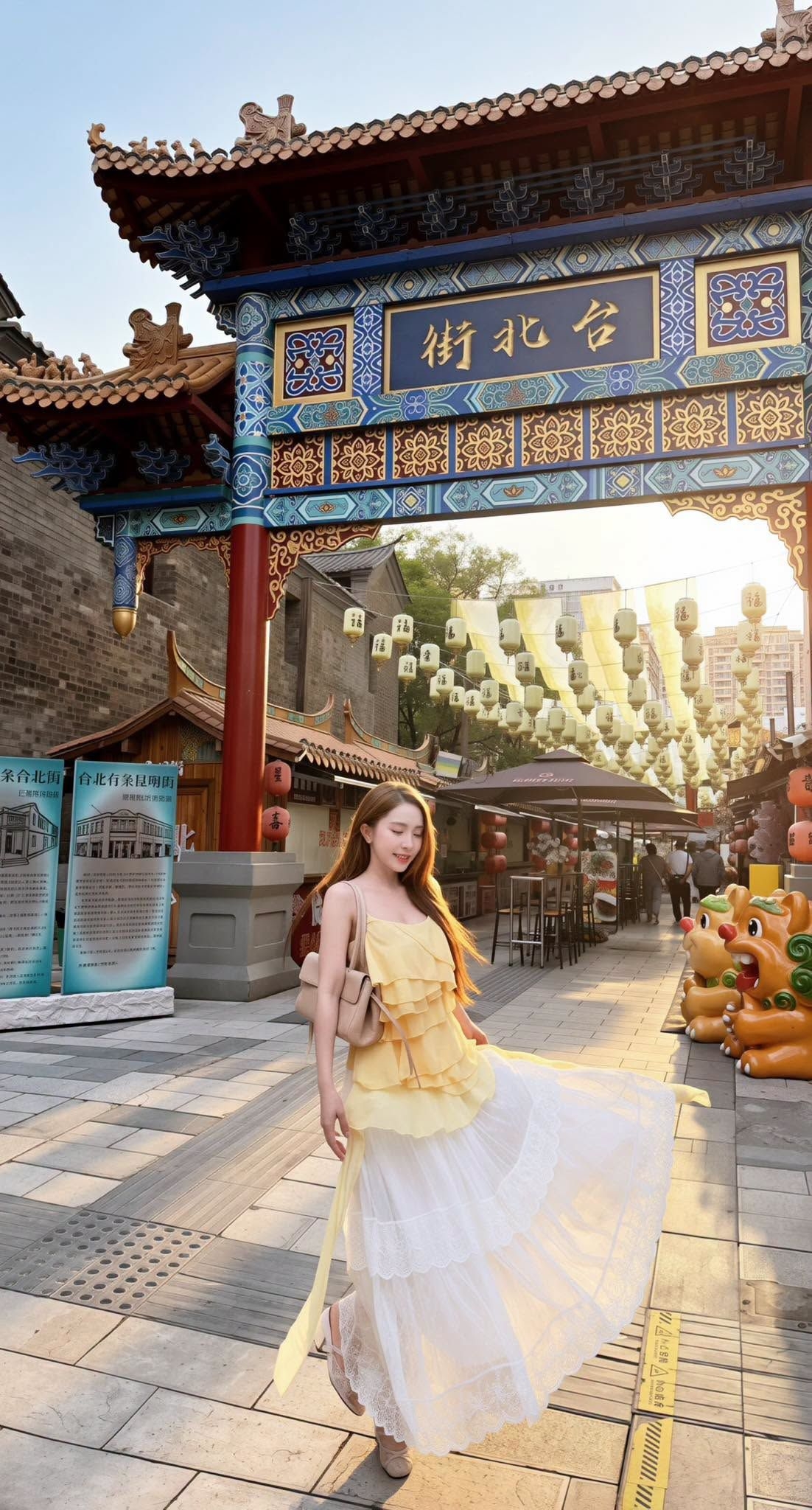 Quỳnh Nga tiếp tục hành trình du lịch Trung Quốc bằng loạt ảnh thả dáng sang chảnh. 