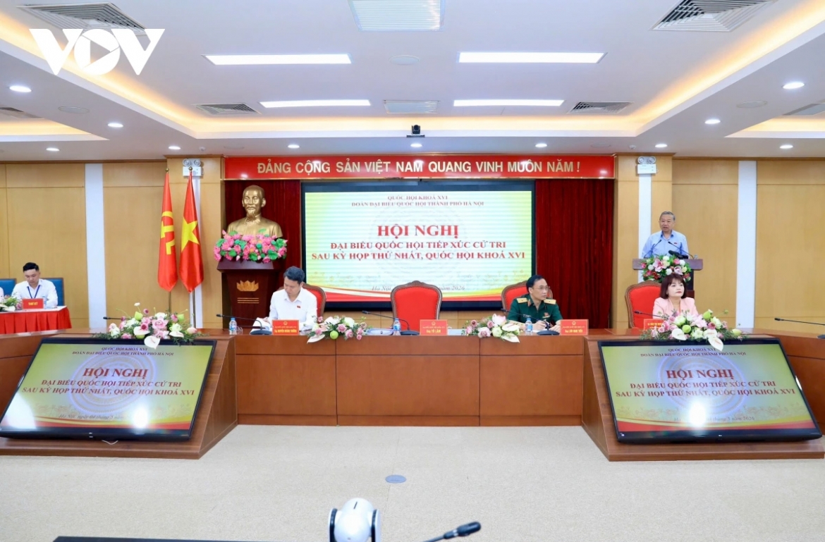 Tổng Bí thư, Chủ tịch nước Tô Lâm cùng các Đại biểu Quốc hội đơn vị bầu cử số 1 Thành phố Hà Nội có buổi tiếp xúc cử tri sáng 4/5/2026