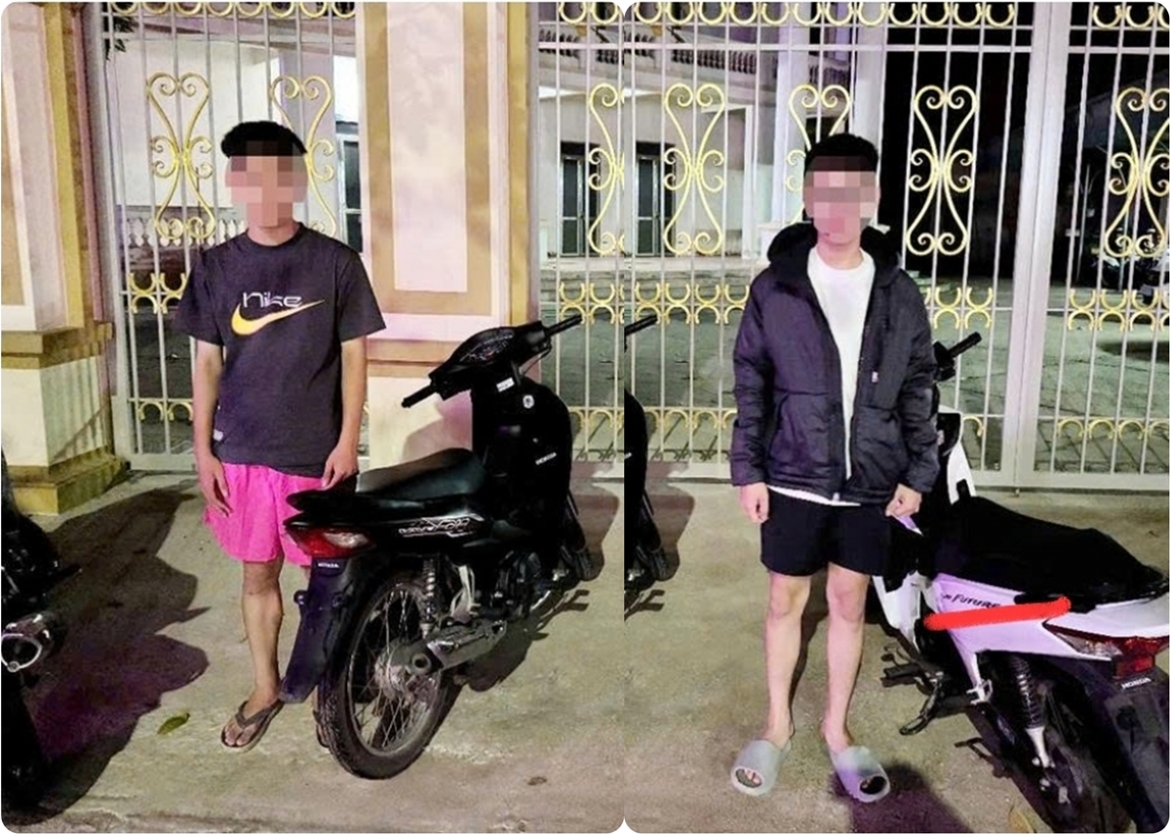 Các đối tượng điều khiển phương tiện tháo biển kiểm soát (Ảnh: CATH)