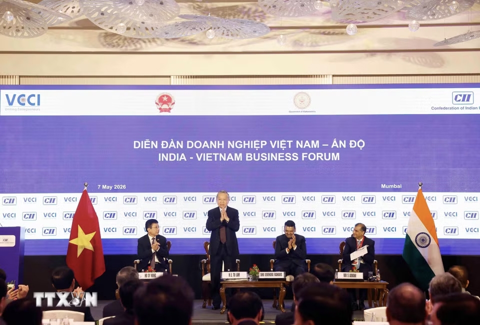Tổng Bí thư, Chủ tịch nước Tô Lâm dự Diễn đàn doanh nghiệp Việt Nam - Ấn Độ. Ảnh: Thống Nhất/TTXVN