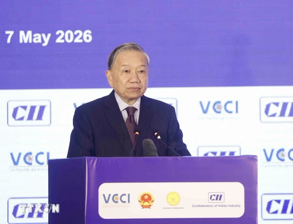 Tổng Bí thư, Chủ tịch nước Tô Lâm phát biểu tại Diễn đàn doanh nghiệp Việt Nam - Ấn Độ. Ảnh: Thống Nhất/TTXVN