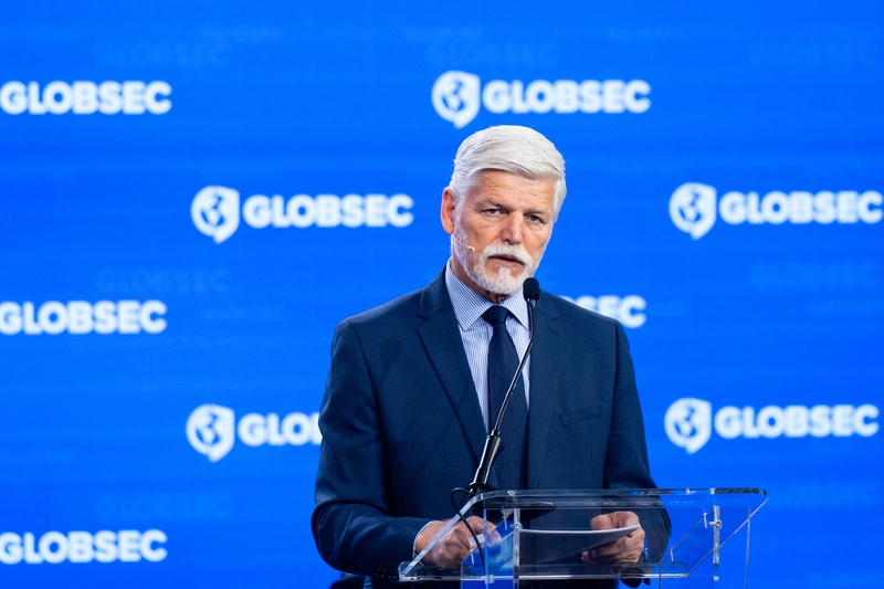 Tổng thống Séc Petr Pavel phát biểu tại Diễn đàn GLOBSEC 2026 ngày 21.05.26 tại Praha (Ảnh: Theo ČTK)