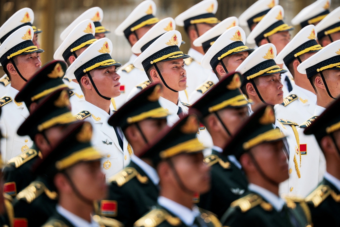Đội danh dự Quân Giải phóng Nhân dân Trung Quốc (PLA) tại lễ đón Tổng thống Mỹ Donald Trump. Ảnh: Reuters. Ảnh: Reuters