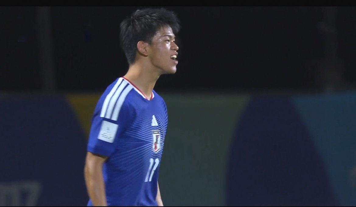 Saito ghi bàn cho U17 Nhật Bản (Ảnh chụp màn hình)
