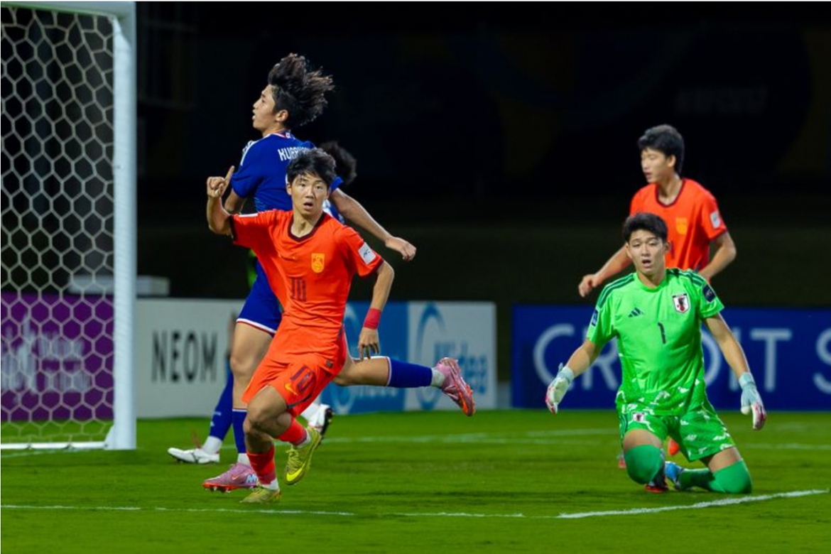 U17 Trung Quốc rút ngắn cách biệt (Ảnh: AFC)