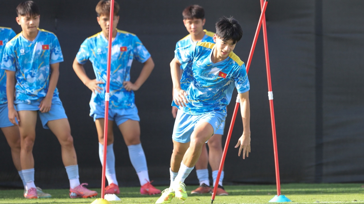 U17 Việt Nam hoàn tất chuẩn bị cho trận đấu với U17 Australia (Ảnh: VFF)
