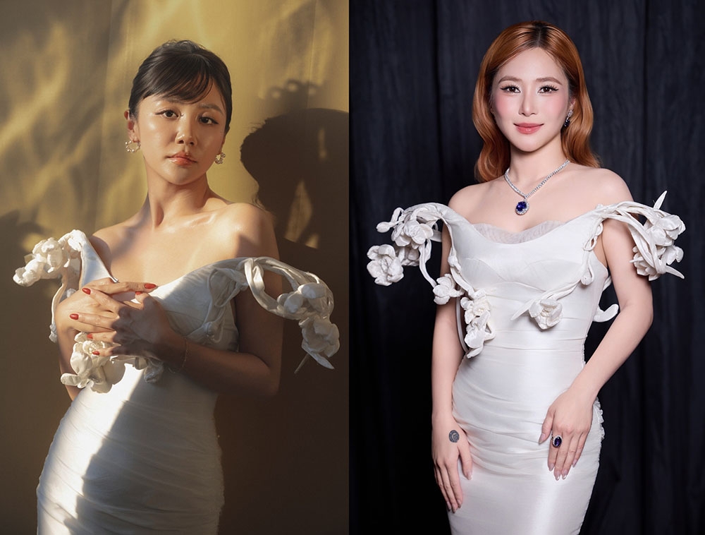 Văn Mai Hương - Hương Tràm "đụng hàng" với bộ sưu tập couture ''Numero 5: Người dấu yêu'' của nhà thiết kế Nguyễn Phúc Tuấn.