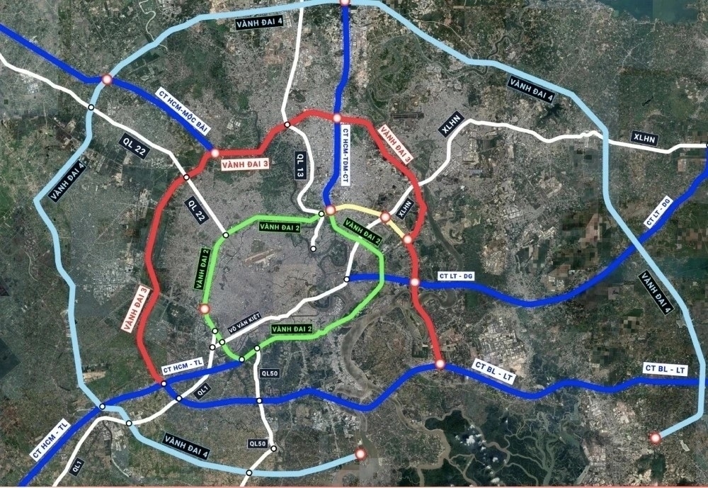 Dự án Vành đai 4 TP.HCM có tổng chiều dài khoảng 207 km