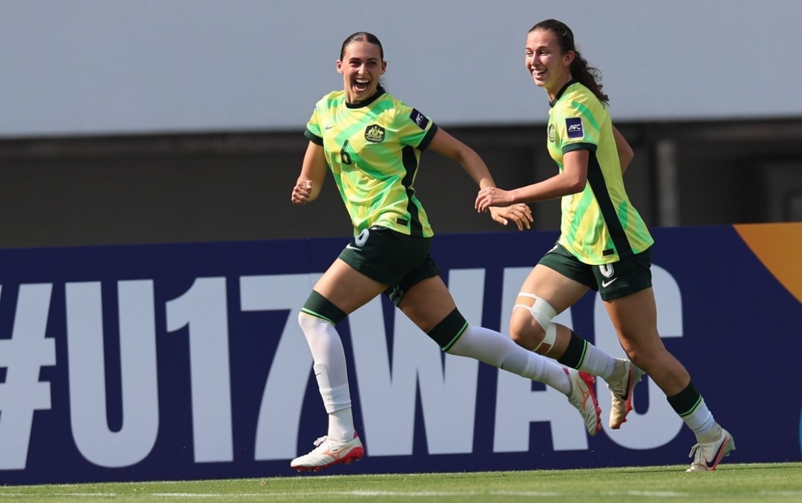 U17 nữ Australia phá vỡ thế quân bình. (Ảnh: AFC)