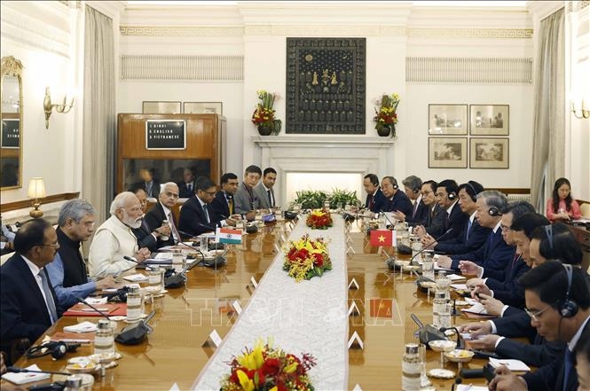 Tổng Bí thư, Chủ tịch nước Tô Lâm hội đàm với Thủ tướng Ấn Độ Narendra Modi.