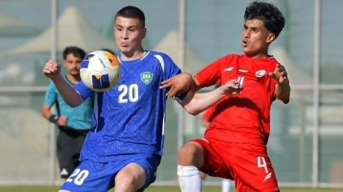 U17 Yemen trong trận giao hữu với U17 Uzbekistan. (Ảnh: UFA). 