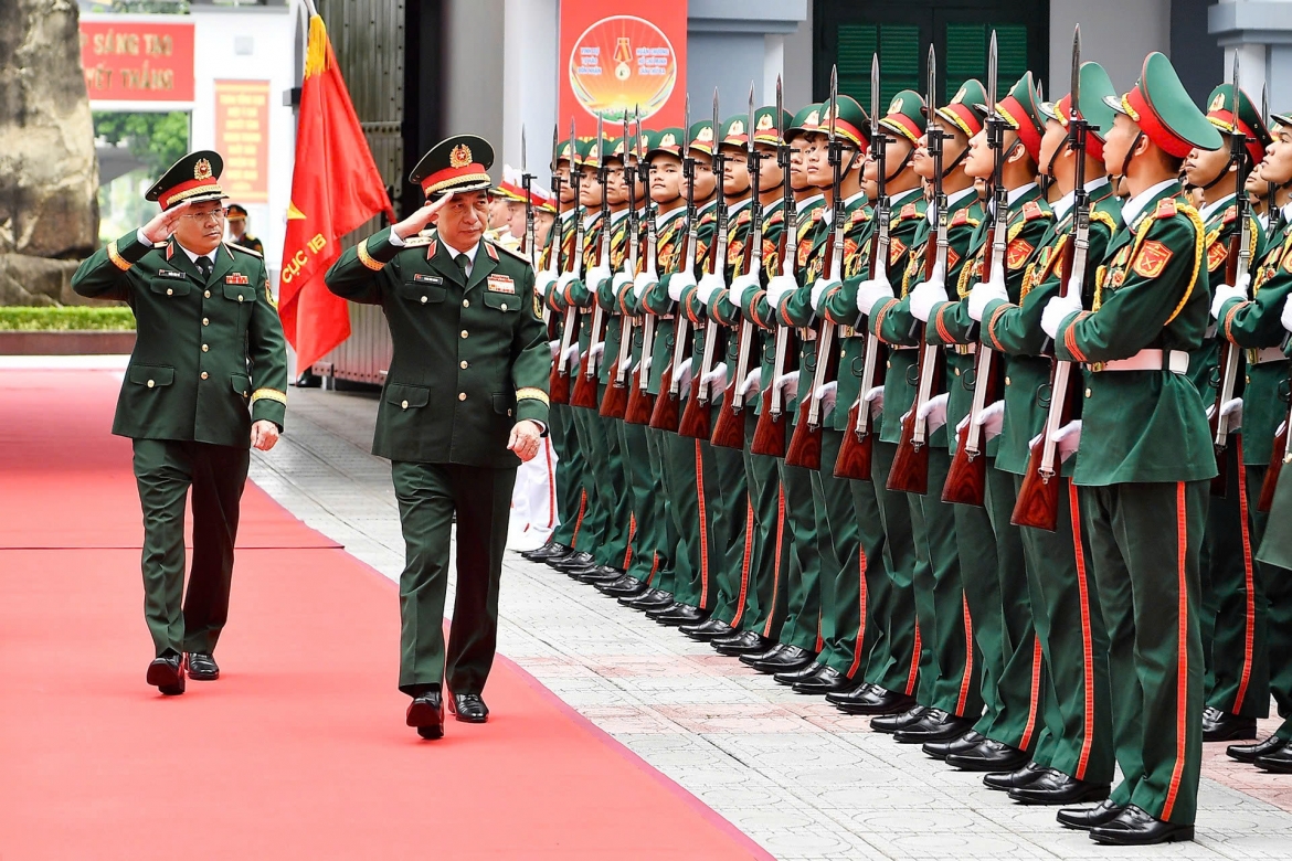 Đại tướng Phan Văn Giang, Ủy viên Bộ Chính trị, Phó Thủ tướng Chính phủ, Bộ trưởng Bộ Quốc phòng tới dự Lễ đón nhận danh hiệu Anh hùng lực lượng vũ trang nhân dân của Cục 16 (Tổng cục II) - Ảnh: VGP/Nguyễn Hoàng