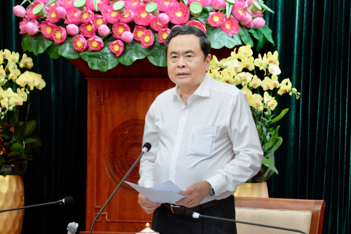 Chủ tịch Quốc hội Trần Thanh Mẫn phát biểu tại hội nghị.