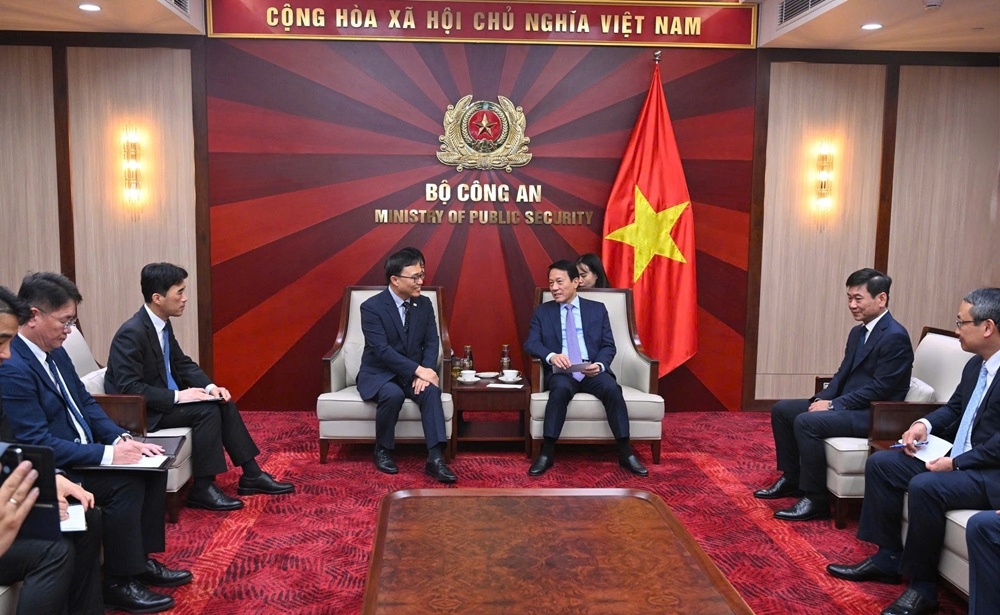 Đại tướng Lương Tam Quang, Ủy viên Bộ Chính trị, Bộ trưởng Bộ Công an đã tiếp Đại sứ Hàn Quốc tại Việt Nam Choi Young-sam