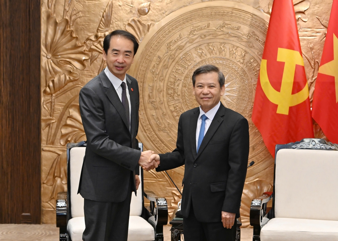 Trưởng Ban Nội chính Trung ương Lê Minh Trí tiếp Đại sứ Hà Vĩ.