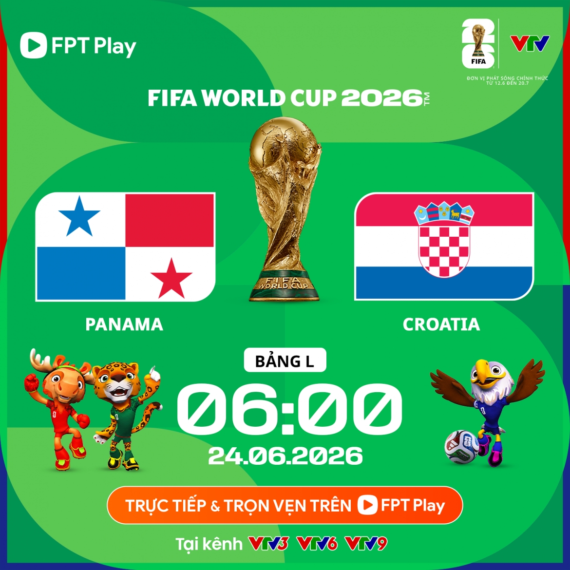Trận đấu giữa Panama vs Croatia diễn ra vào lúc 6h ngày 24/6.