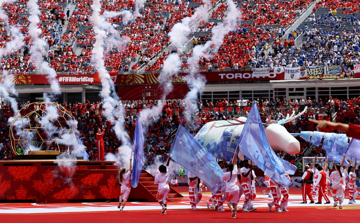 Lễ khai mạc World Cup 2026 trên sân vận động Toroto. (Ảnh: Reuters)