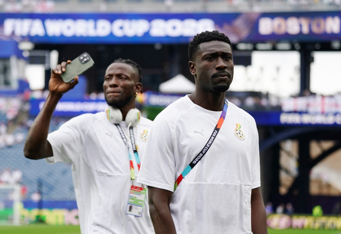 Các cầu thủ Ghana tới sân. (Ảnh: Reuters)