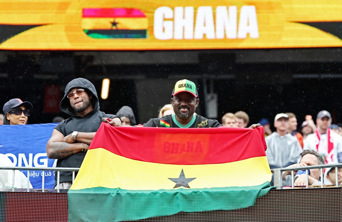CĐV Ghana trên khán đài sân Boston. (Ảnh: Reuters)