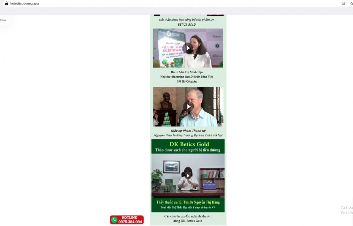 Website sử dụng hình ảnh của nhiều bác sĩ công tác tại các bệnh viện uy tín để quảng cáo sản phẩm, tuy nhiên sau khi phản ánh đến Công ty Cổ phần Dược Khoa, thông tin này lại được gỡ bỏ?