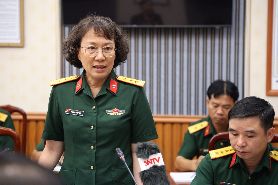 Thượng tá Phạm Thị Thanh Vân - đại diện Viện Thiết kế, Tổng Cục Hậu cần, Kỹ Thuật - Bộ Quốc phòng.