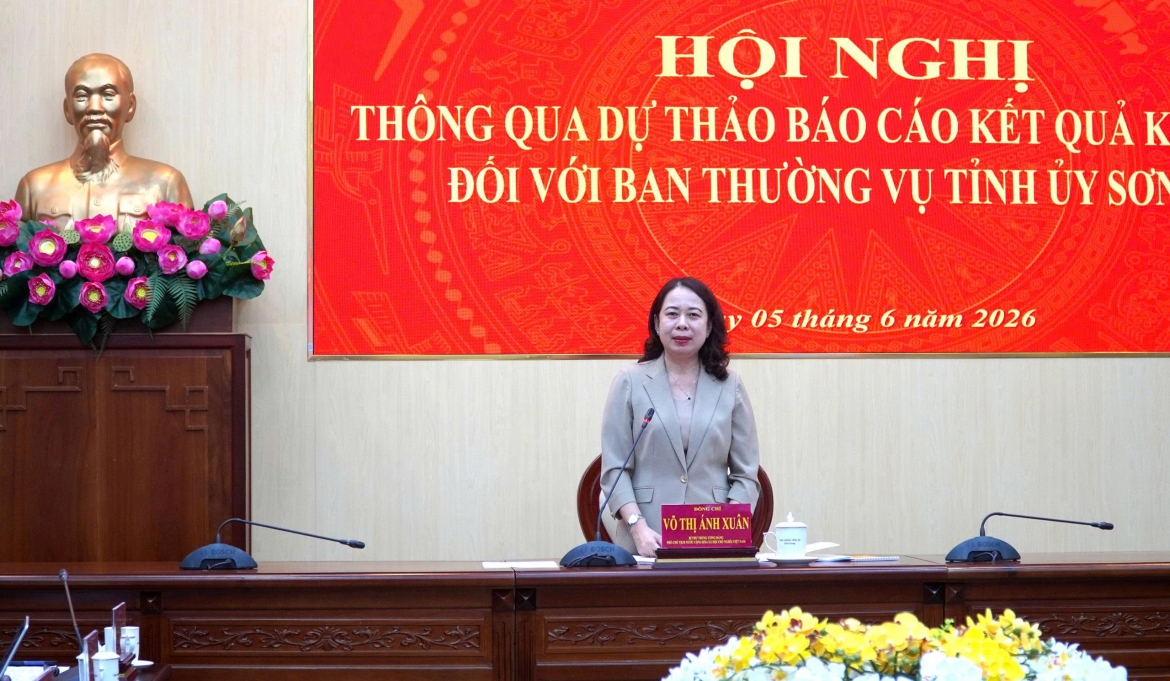  Bí thư Trung ương Đảng, Phó Chủ tịch nước Võ Thị Ánh Xuân phát biểu tại buổi làm việc