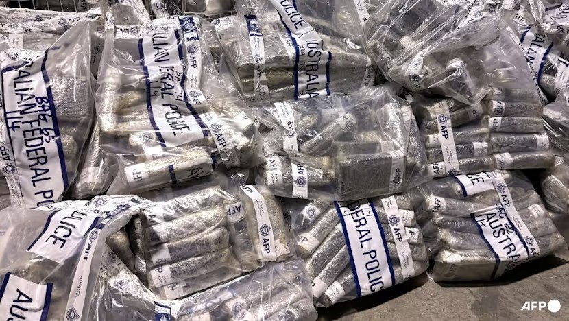Ảnh do Cảnh sát Liên bang Australia cung cấp cho thấy lượng cocaine bị thu giữ tại Sydney. (Ảnh: AFP/CNA)