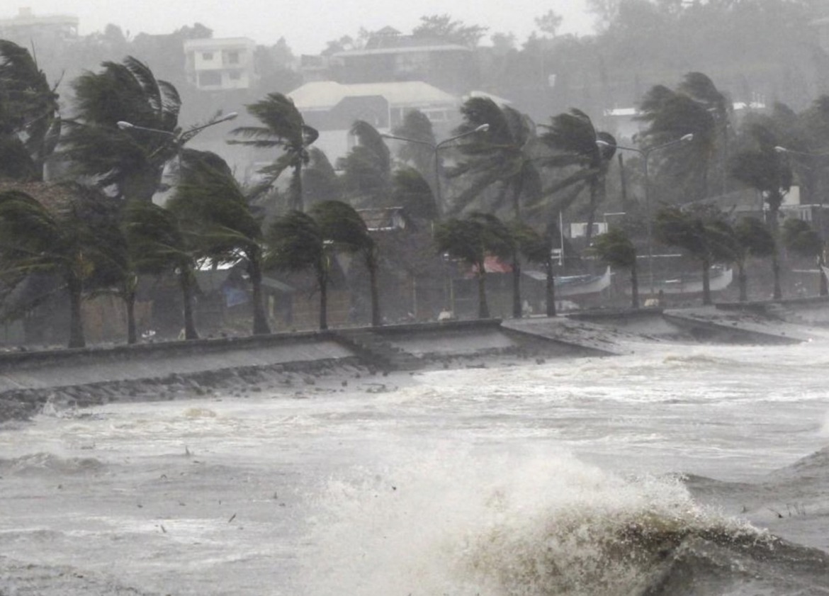 Gió mạnh làm cây cối ngả nghiêng trong một trận bão ở Philippines. Ảnh minh họa: Reuters