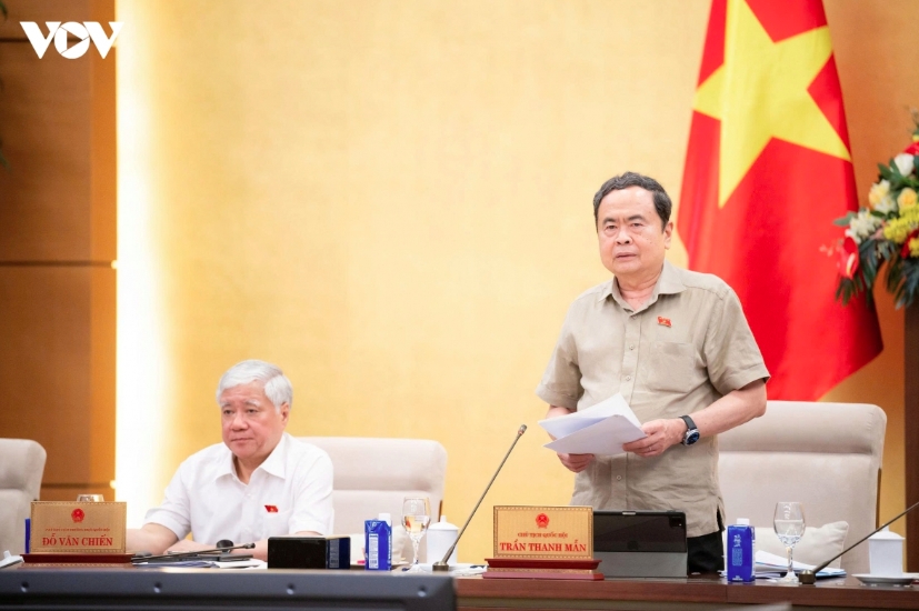 Chủ tịch Quốc hội Trần Thanh Mẫn phát biểu tại Phiên họp thứ 3 của Ủy ban Thường vụ Quốc hội