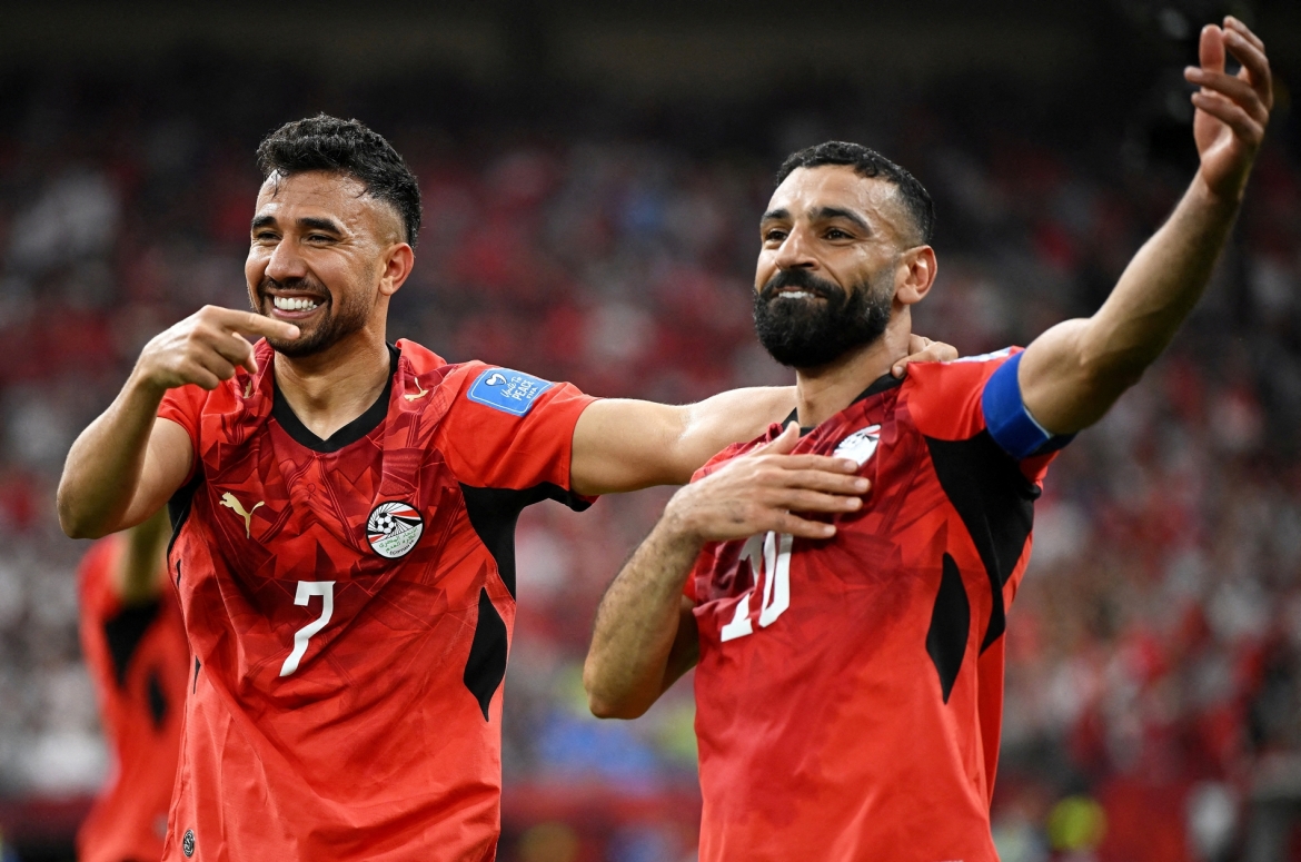 Salah kiến tạo cho Trezeguet ấn định chiến thắng 3-1 của Ai Cập trước New Zealand ở phút 82. (Ảnh: Reuters)