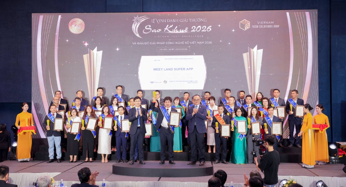 Meey Land Super App được vinh danh “Bản đồ Giải pháp Công nghệ số Việt Nam” tại Sao Khuê 2026