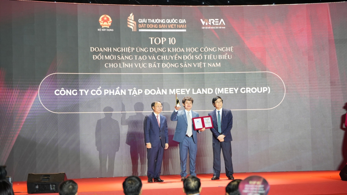 Meey Group nằm trong Top 10 Doanh nghiệp ứng dụng khoa học công nghệ, đổi mới sáng tạo và chuyển đổi số tiêu biểu trong lĩnh vực BĐS Việt Nam