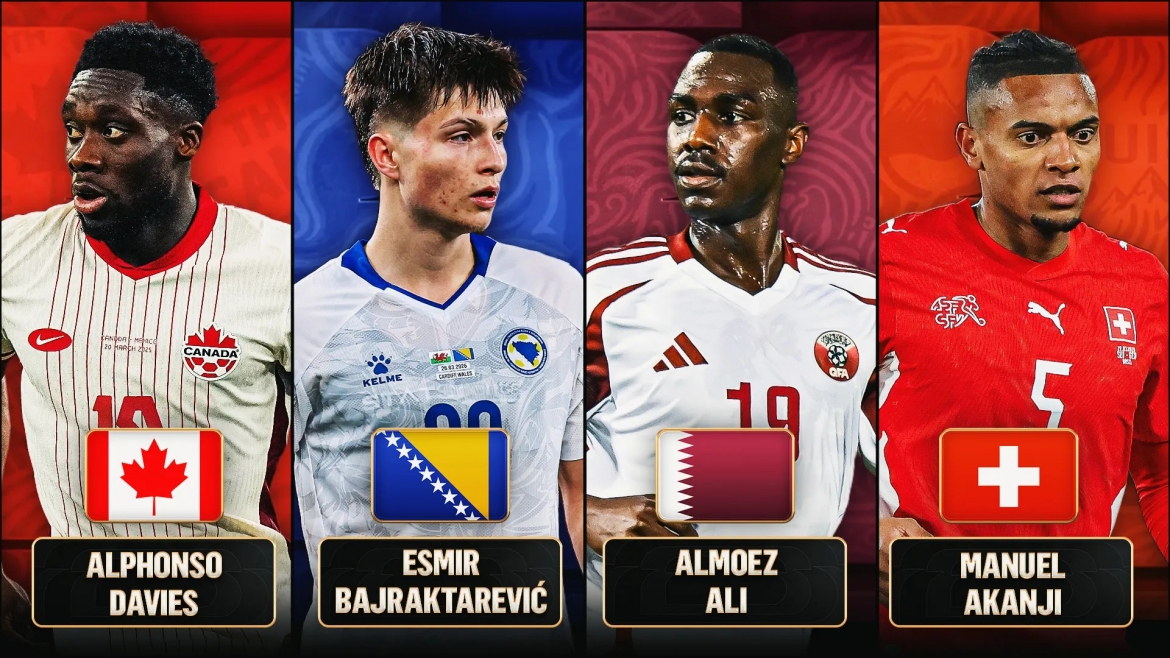 Ngôi sao nổi bật của 4 đội bóng tại bảng B World Cup 2026. (Ảnh: FOX Sports)